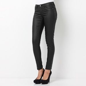 Mossimo Denim Mid-Rise Skinny Jeans - Coated Black